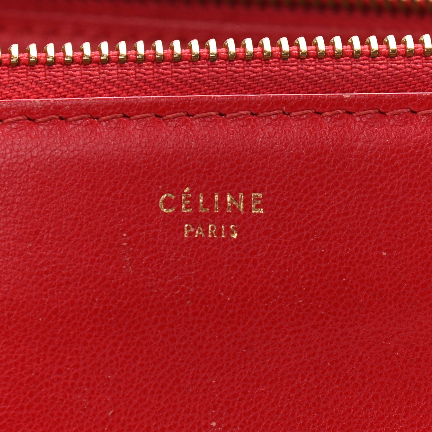 Celine Lambskin Large Trio Crossbody Bag Red 9 of 15
