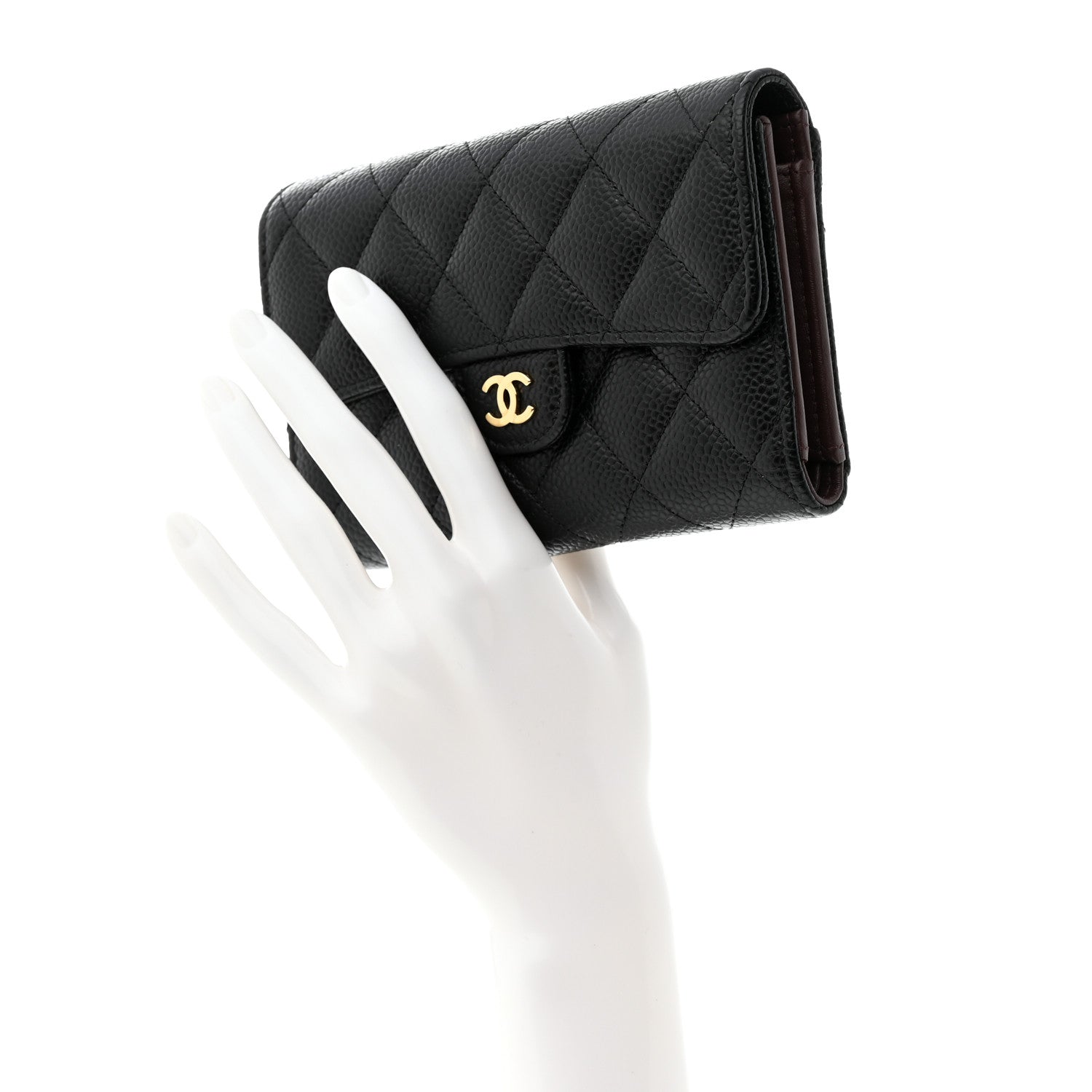 Chanel Caviar Quilted Medium Flap Wallet Black 2 of 8