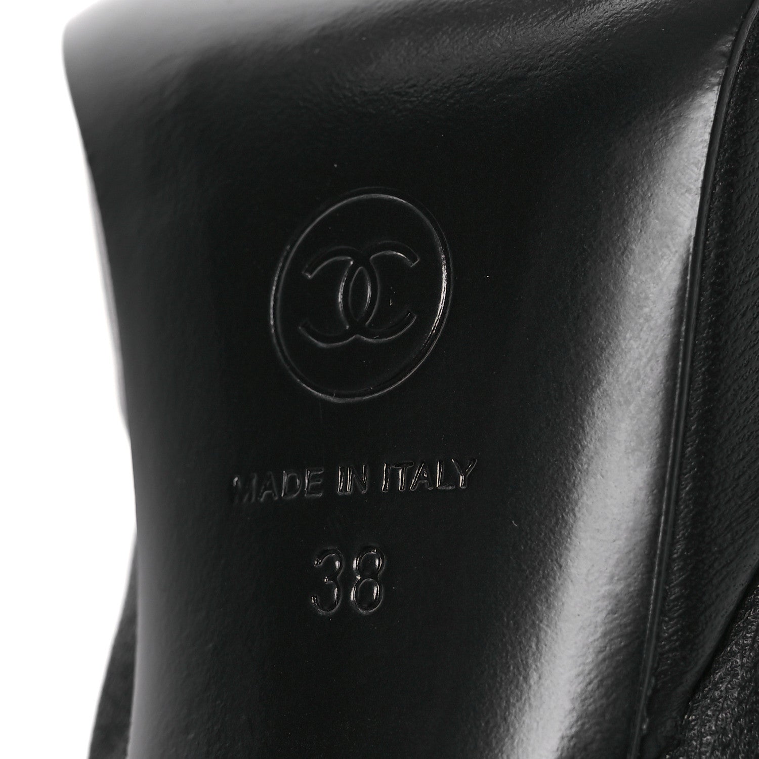 Chanel Lambskin Platform Short Boots 38 Black 8 of 14