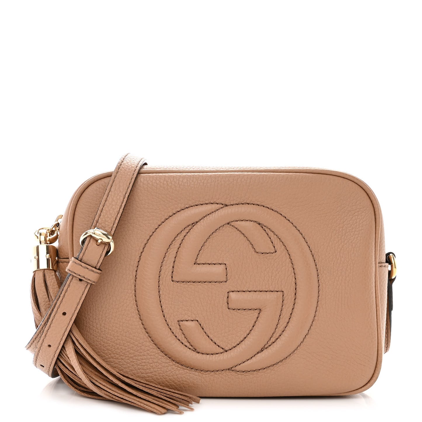 Pebbled Calfskin Small Soho Disco Bag Camelia