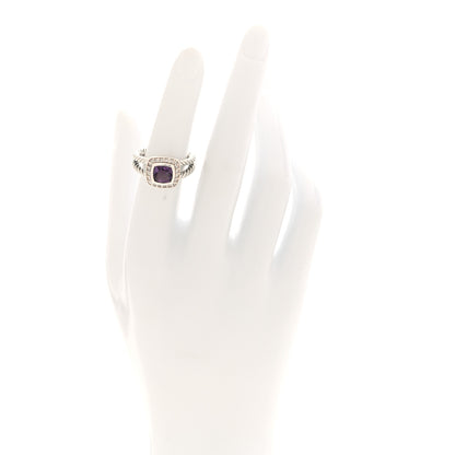 David Yurman Sterling Silver Diamond Amethyst 7mm Petite Albion Ring 52 6 2 of 4
