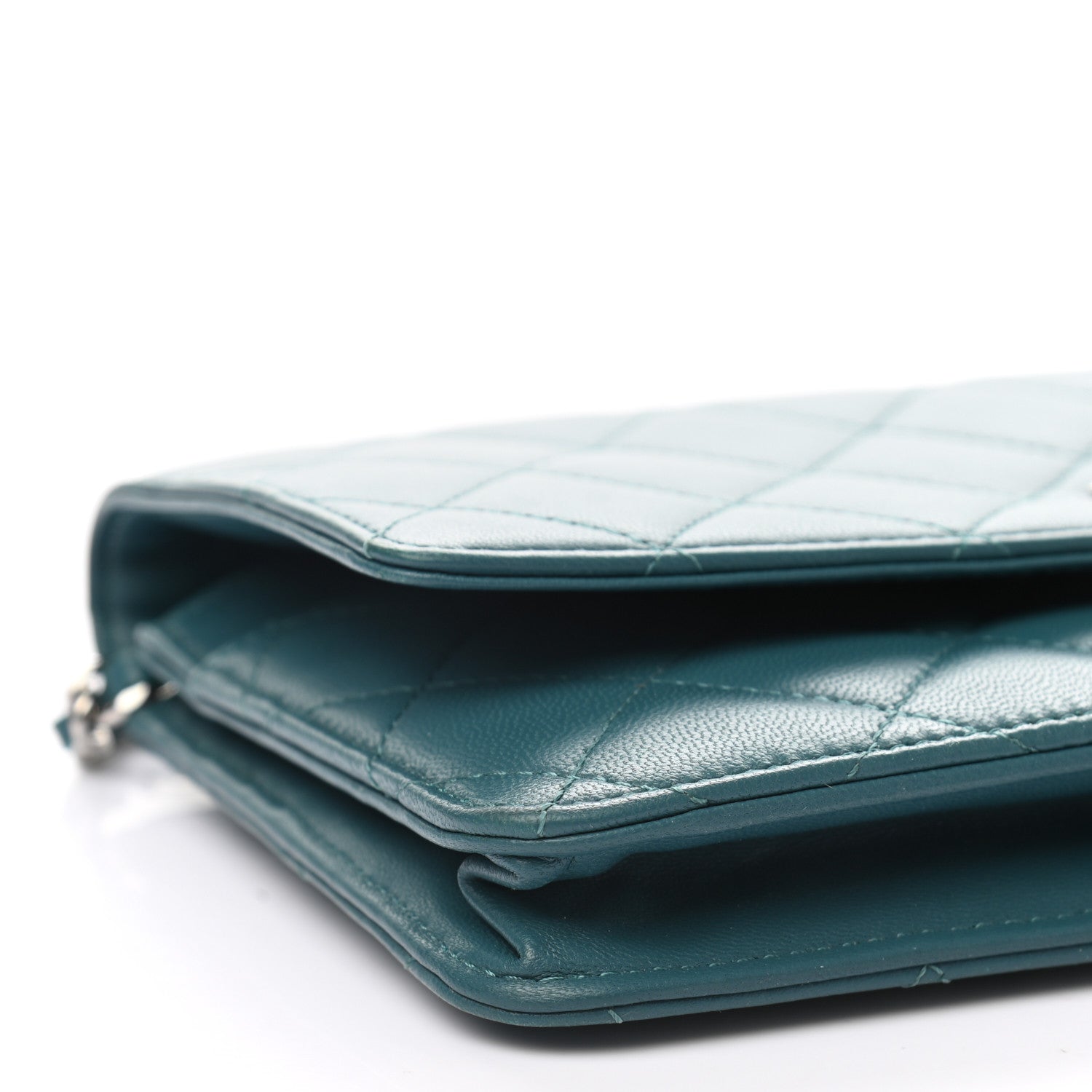 Chanel Lambskin Quilted Wallet On Chain WOC Turquoise 7 of 8