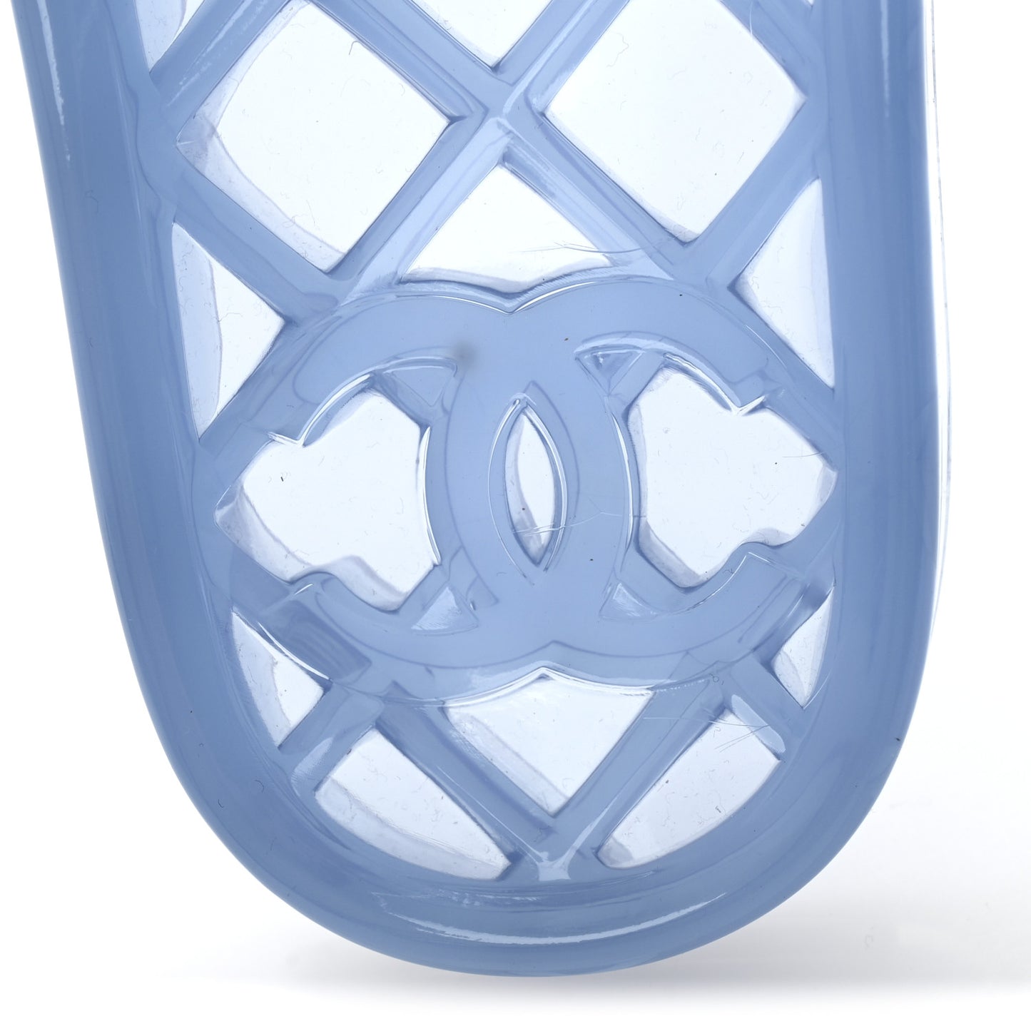 PVC Transparent CC Flat Slide Sandals 38 Blue