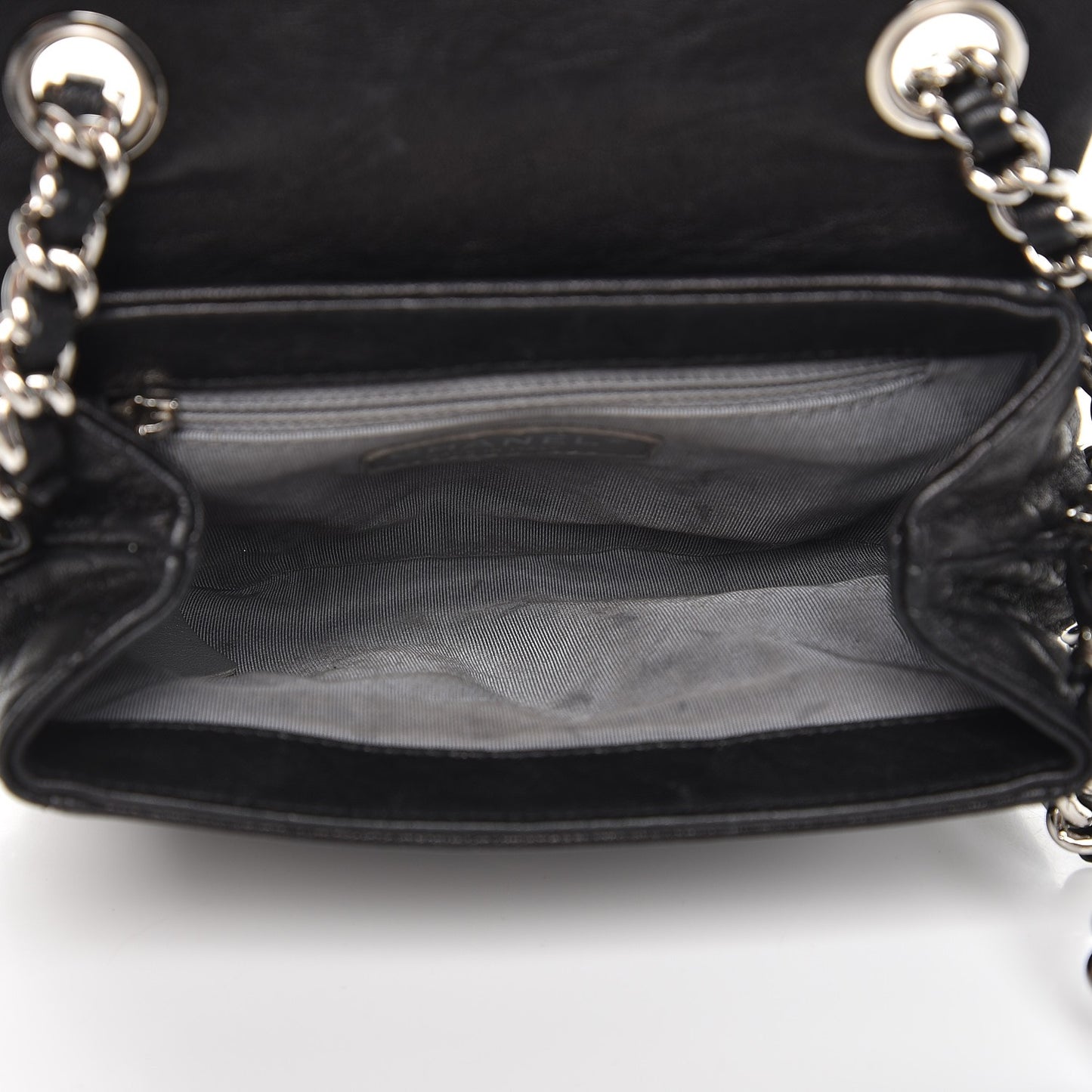 Washed Lambskin Mini Chain Around Messenger Black
