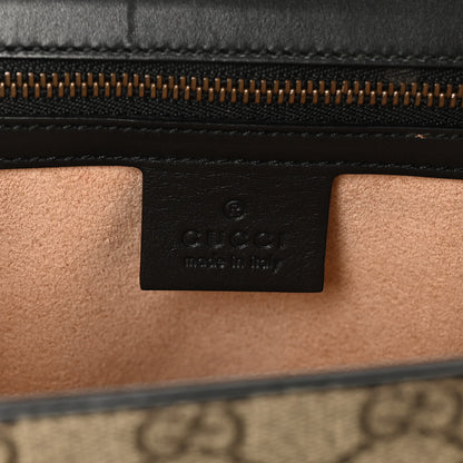 Gucci Nappa GG Supreme Monogram Medium Osiride Top Handle Bag Black Oro Vecchio Beige Ebony 6 of 13