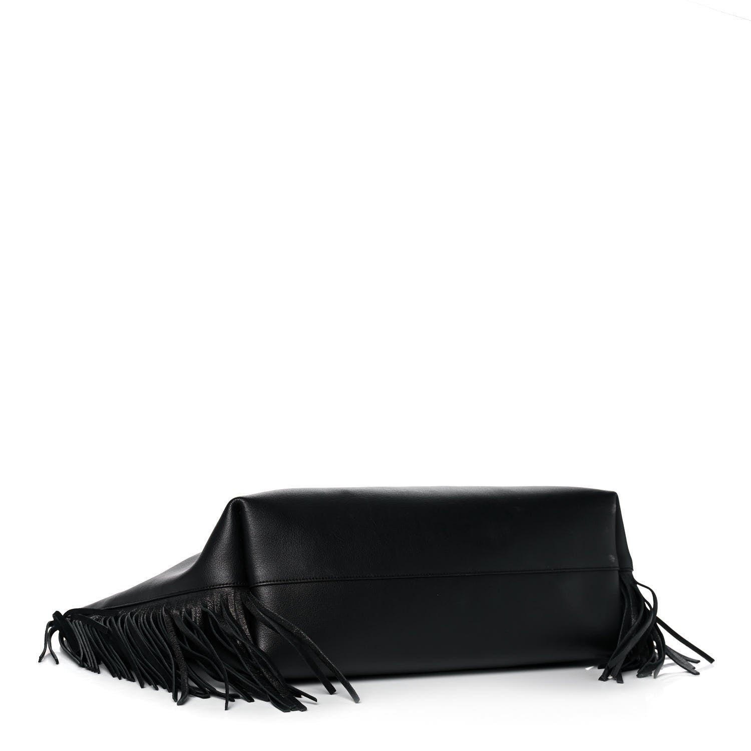 Saint Laurent Calfskin Large Fringe Shopping Tote Black 4 of 10