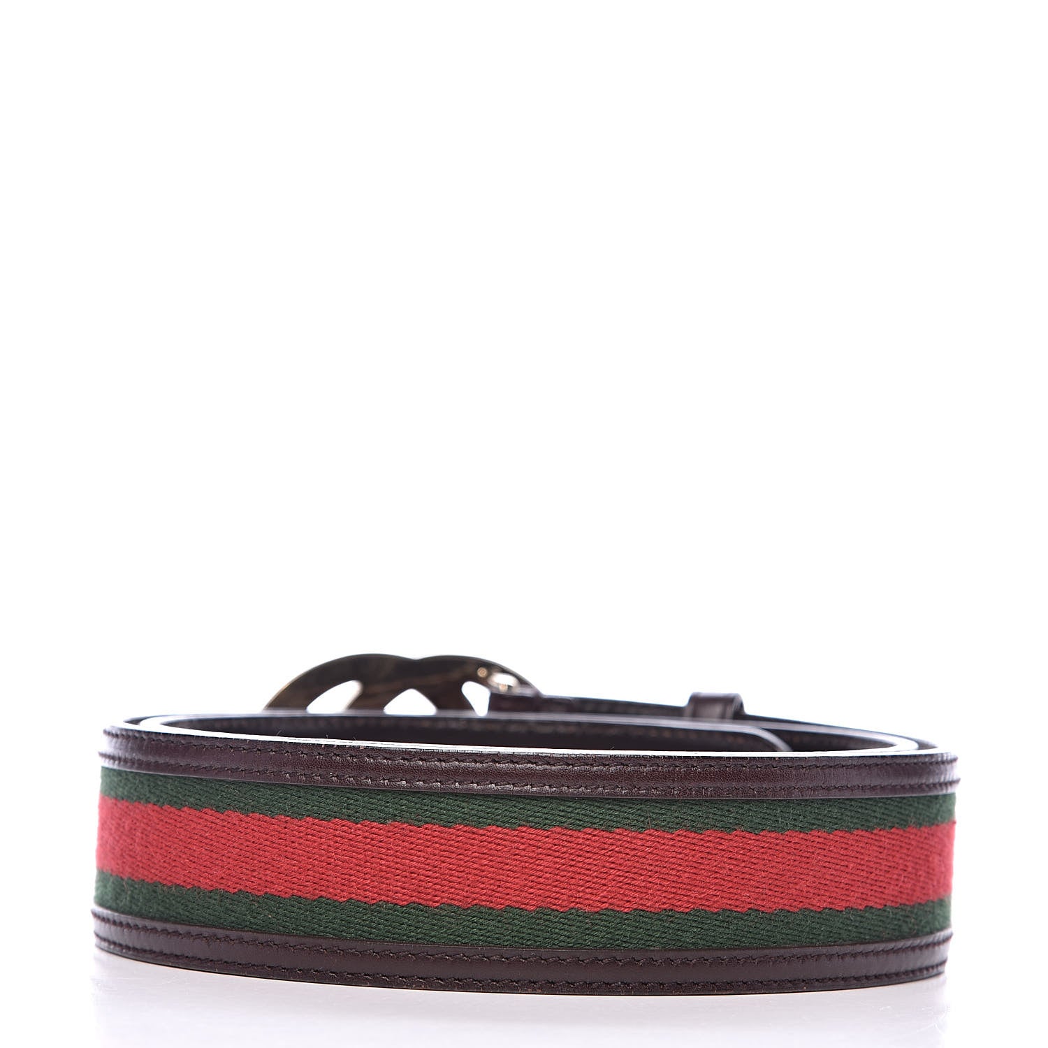Gucci Calfskin Web Interlocking G Belt 90 36 Dark Brown 3 of 6