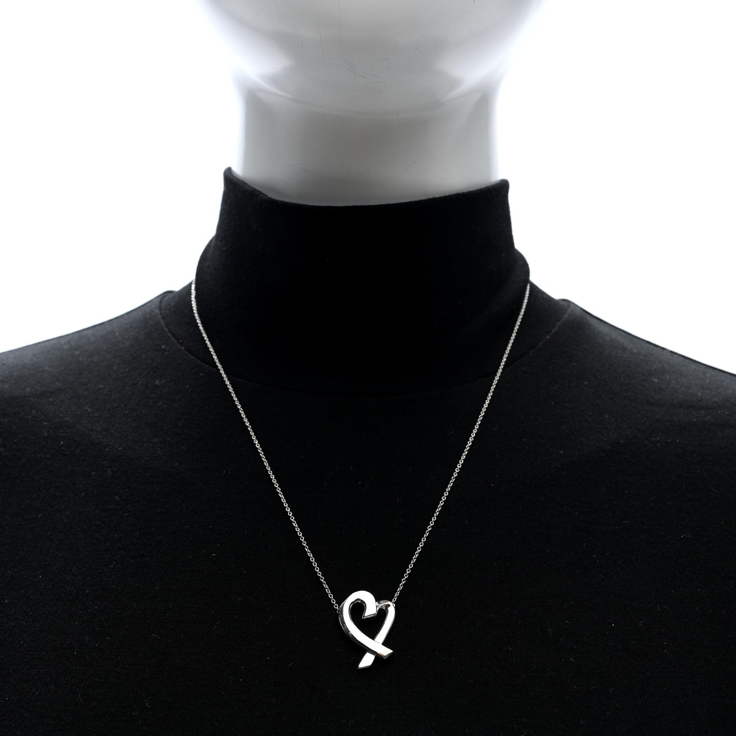 Tiffany Sterling Silver Paloma Picasso Loving Heart Pendant Necklace 2 of 4