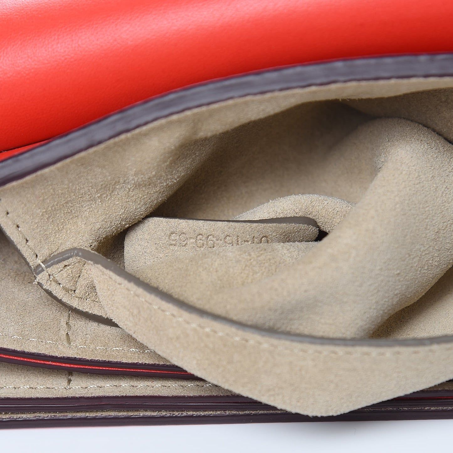 Suede Calfskin Small Faye Shoulder Bag Sepia Red