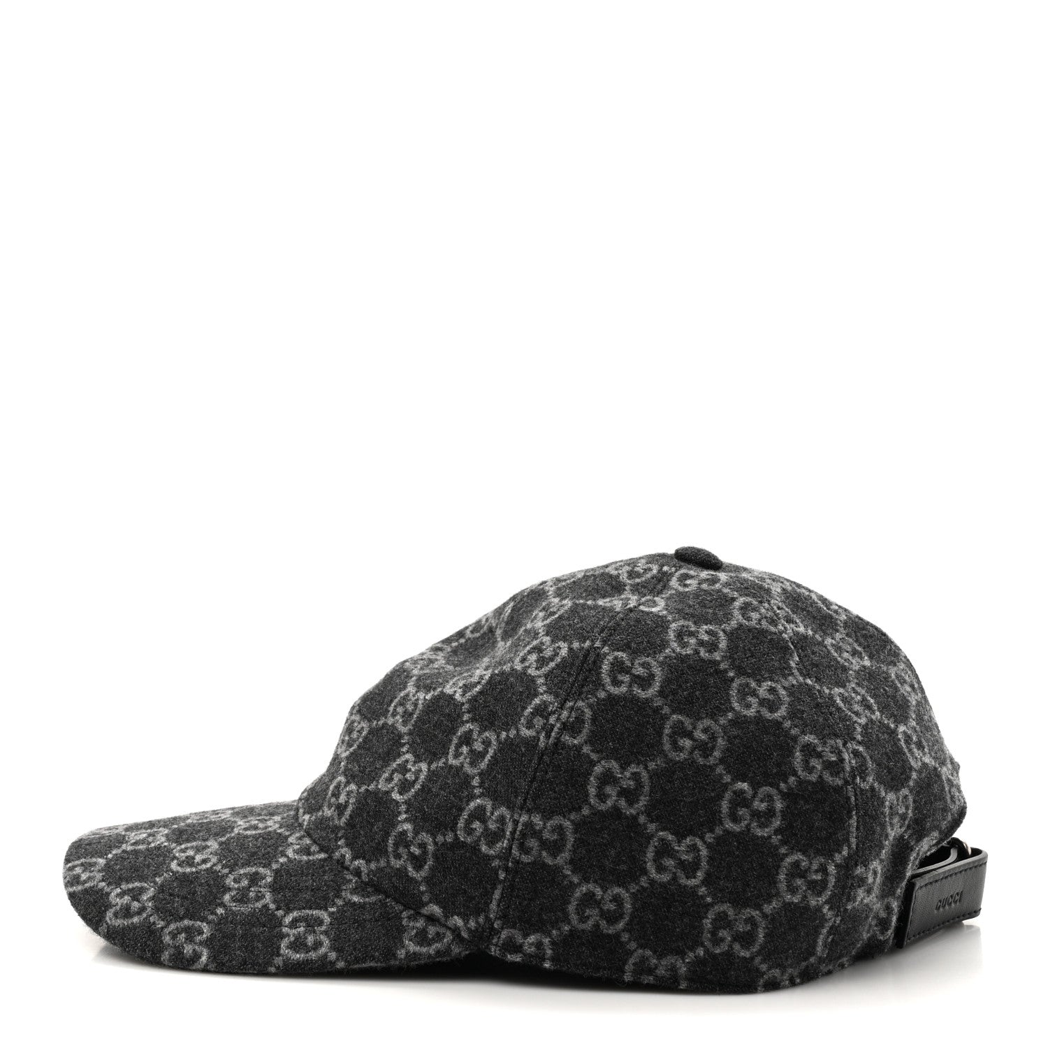 Gucci Covered Wool GG Monogram Baseball Hat L Grey Dark Grey 3 of 9