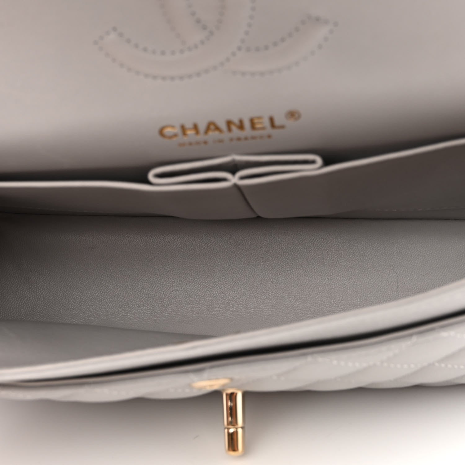 Chanel Caviar Quilted Small Double Flap Grey 5 of 10