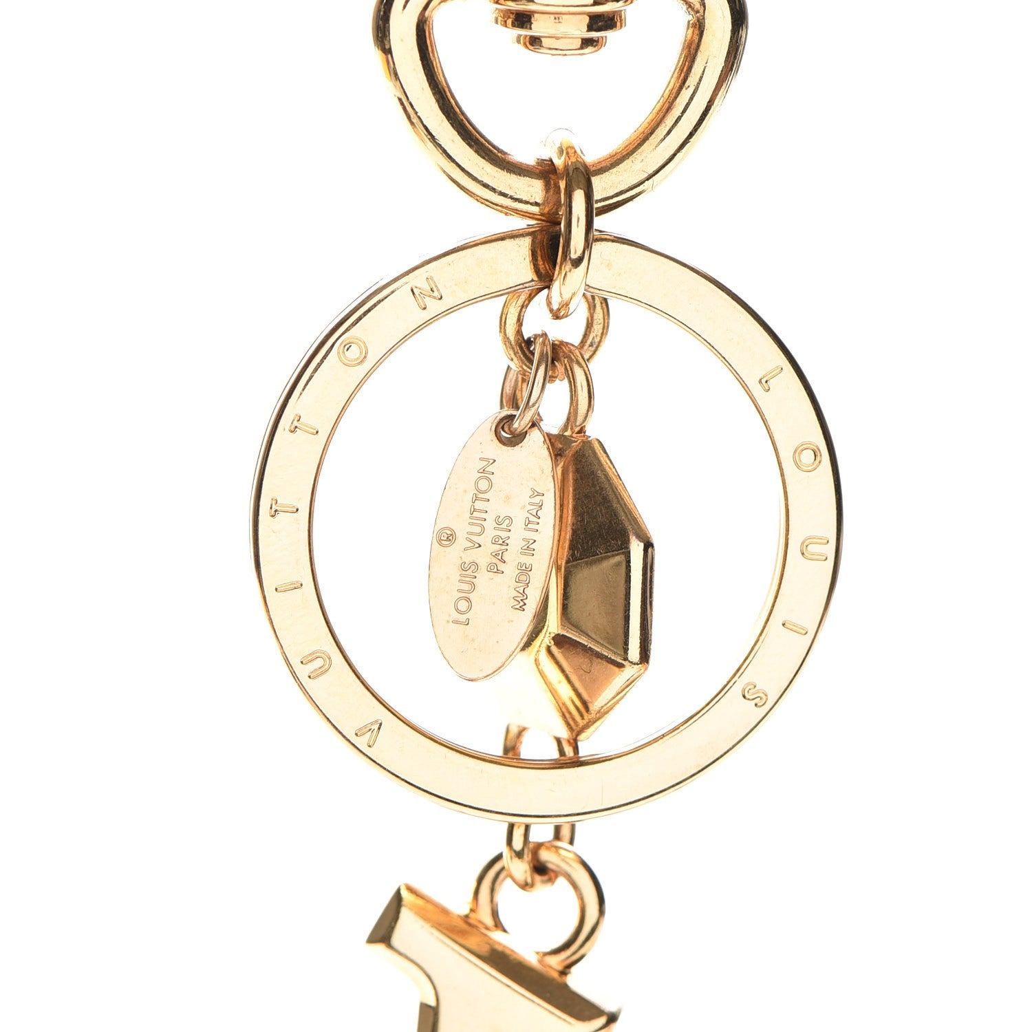 Louis Vuitton LV Facettes Bag Charm Key Holder Gold 4 of 5
