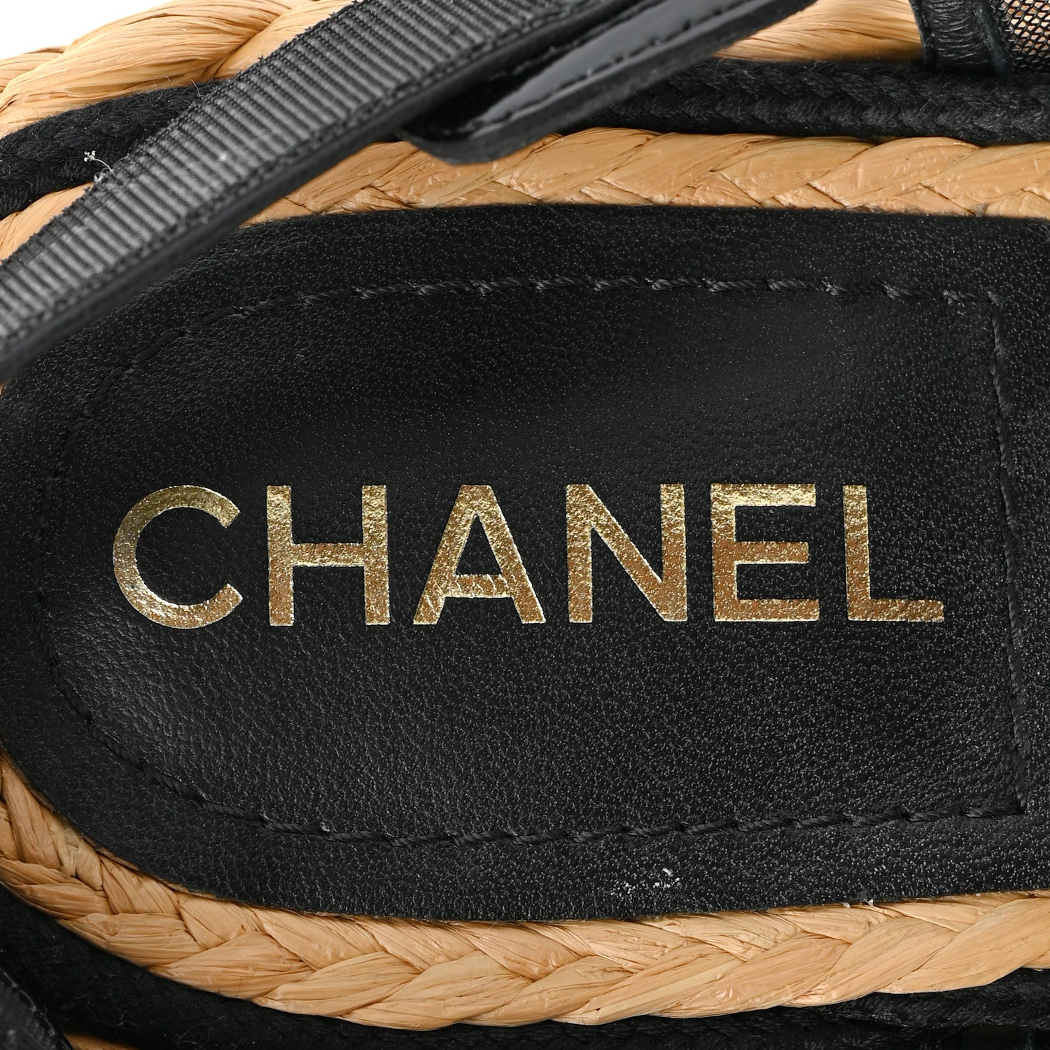 Chanel Mesh Patent Calfskin Velcro Dad Sandals 37.5 Black 7 of 10