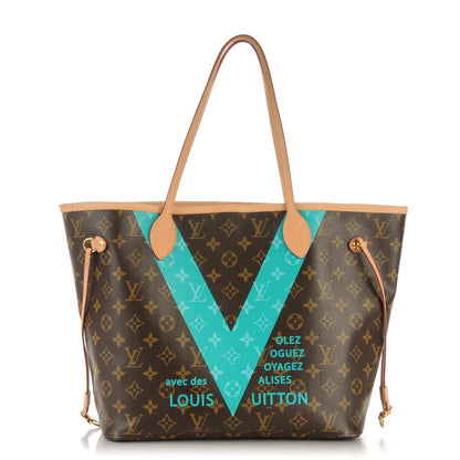 Louis Vuitton Monogram V Neverfull MM Turquoise 1 of 8