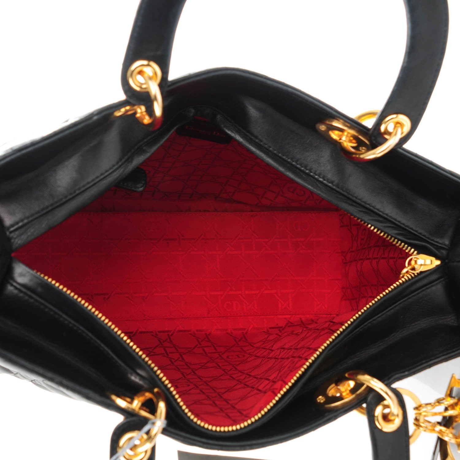 Christian Dior Vintage Lambskin Cannage Large Lady Dior Black 5 of 7