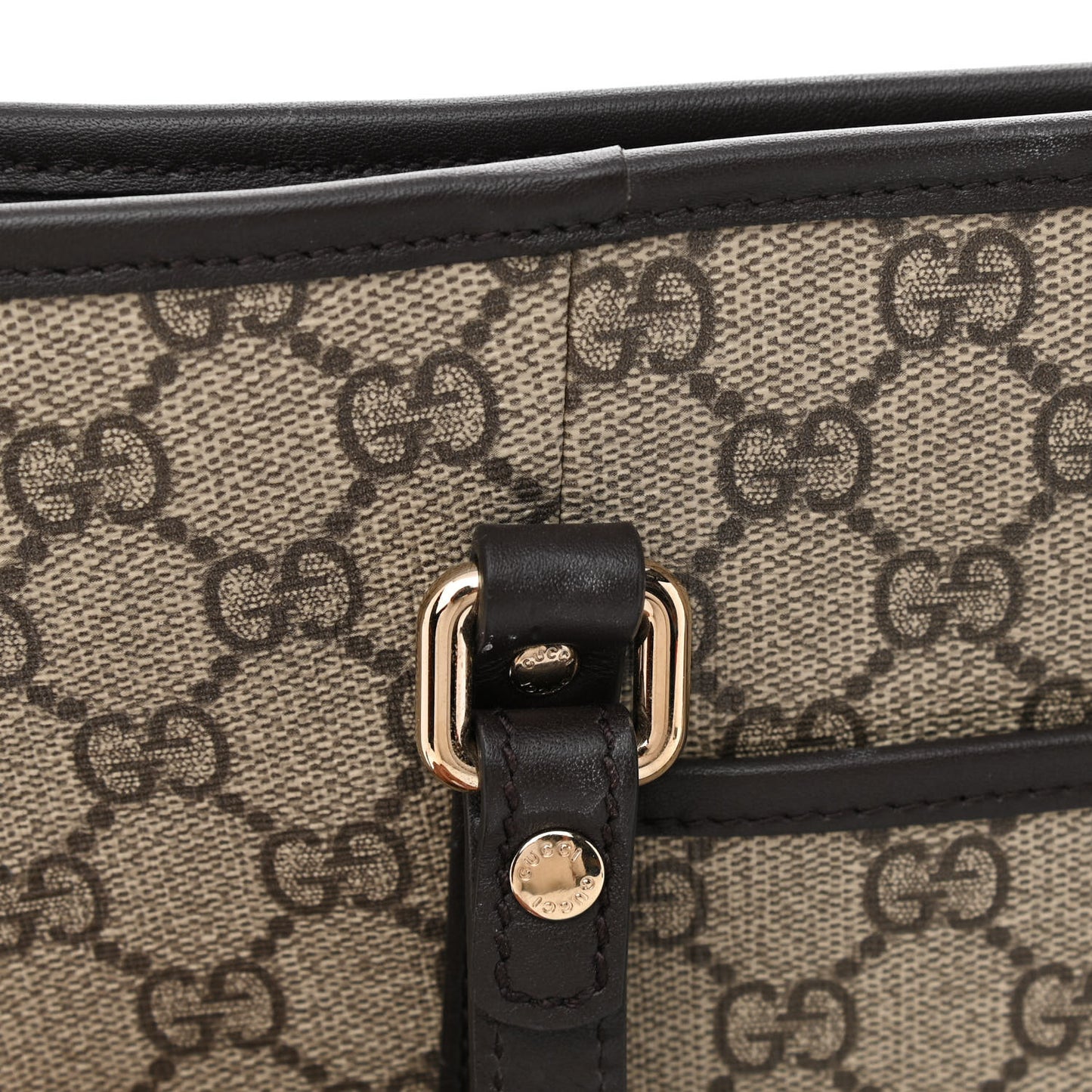 GG Supreme Monogram Medium Joy Tote Dark Brown