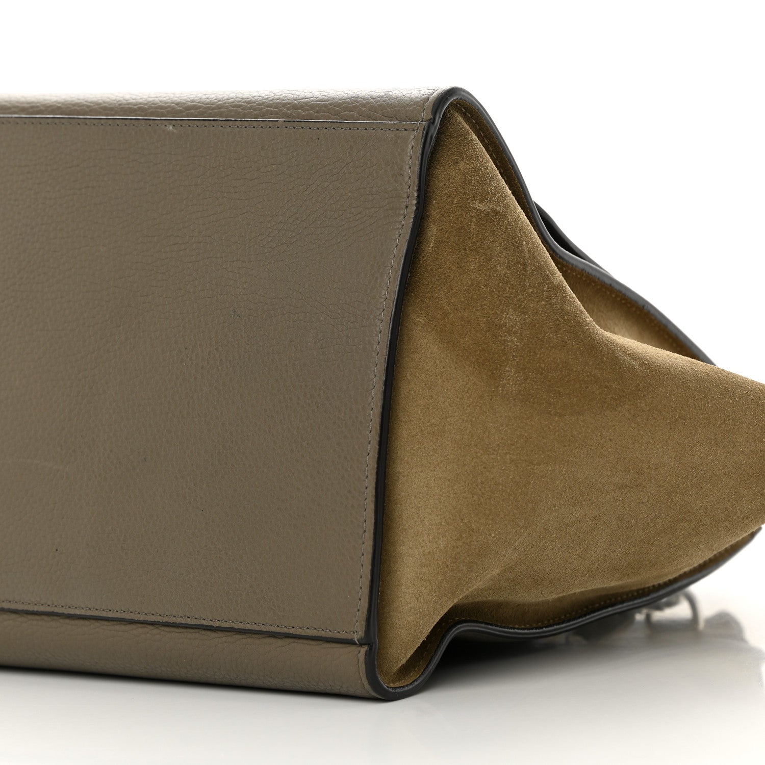 Celine Drummed Calfskin Suede Medium Trapeze Souris 9 of 21
