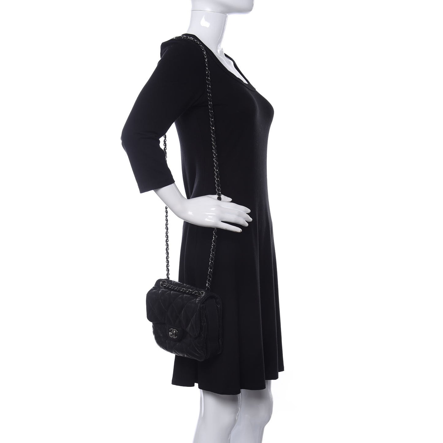 Lambskin Quilted Mini Chanel 3 Flap Black