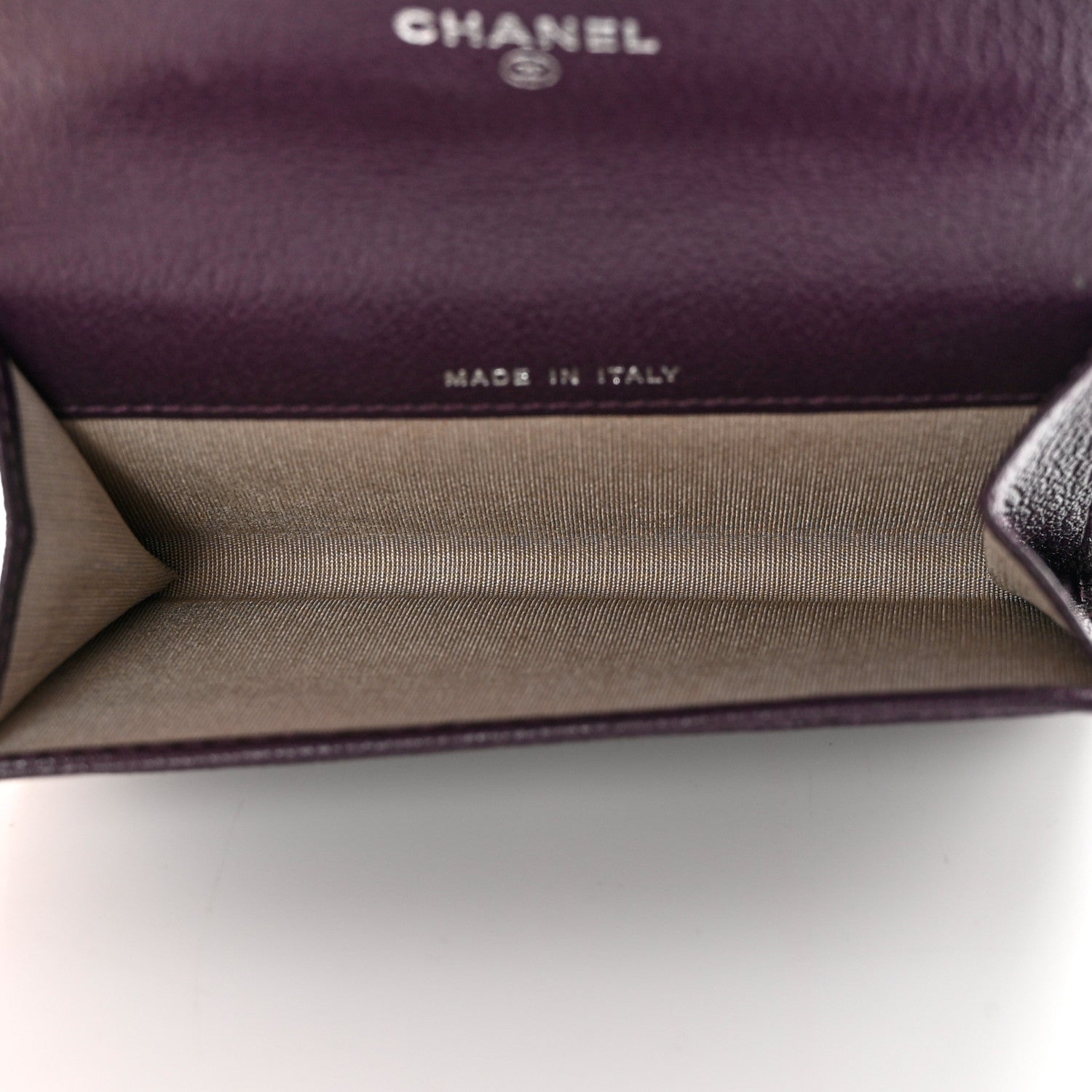 Chanel Goatskin Embossed Camellia Flap Card Holder Purple 5 of 13