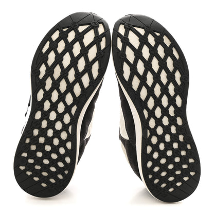 Chanel Nylon Suede Calfskin CC Sneakers 37 White Dark Grey 6 of 13