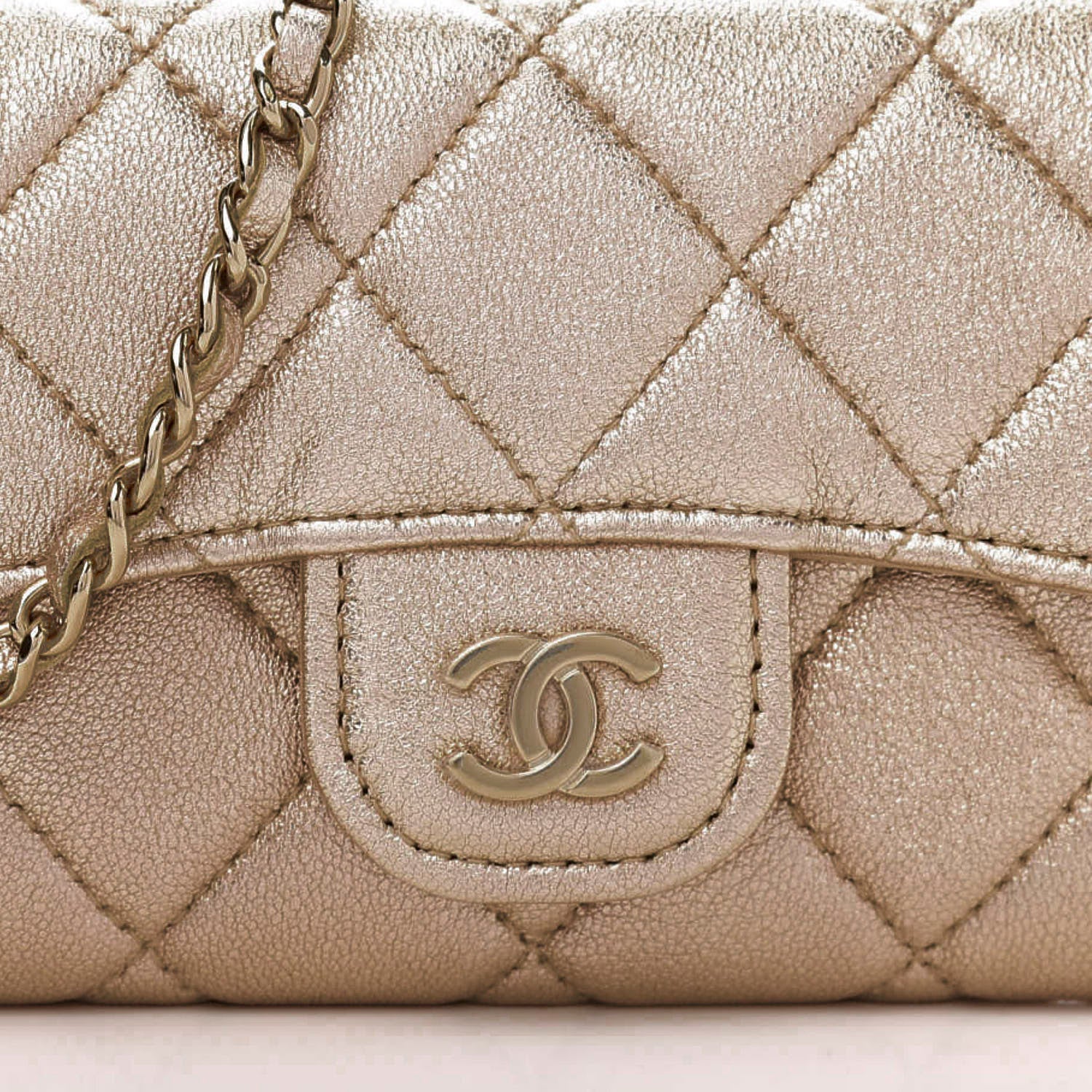 Chanel Metallic Lambskin Quilted Flap Chain Waist Bag Gold 11 of 12