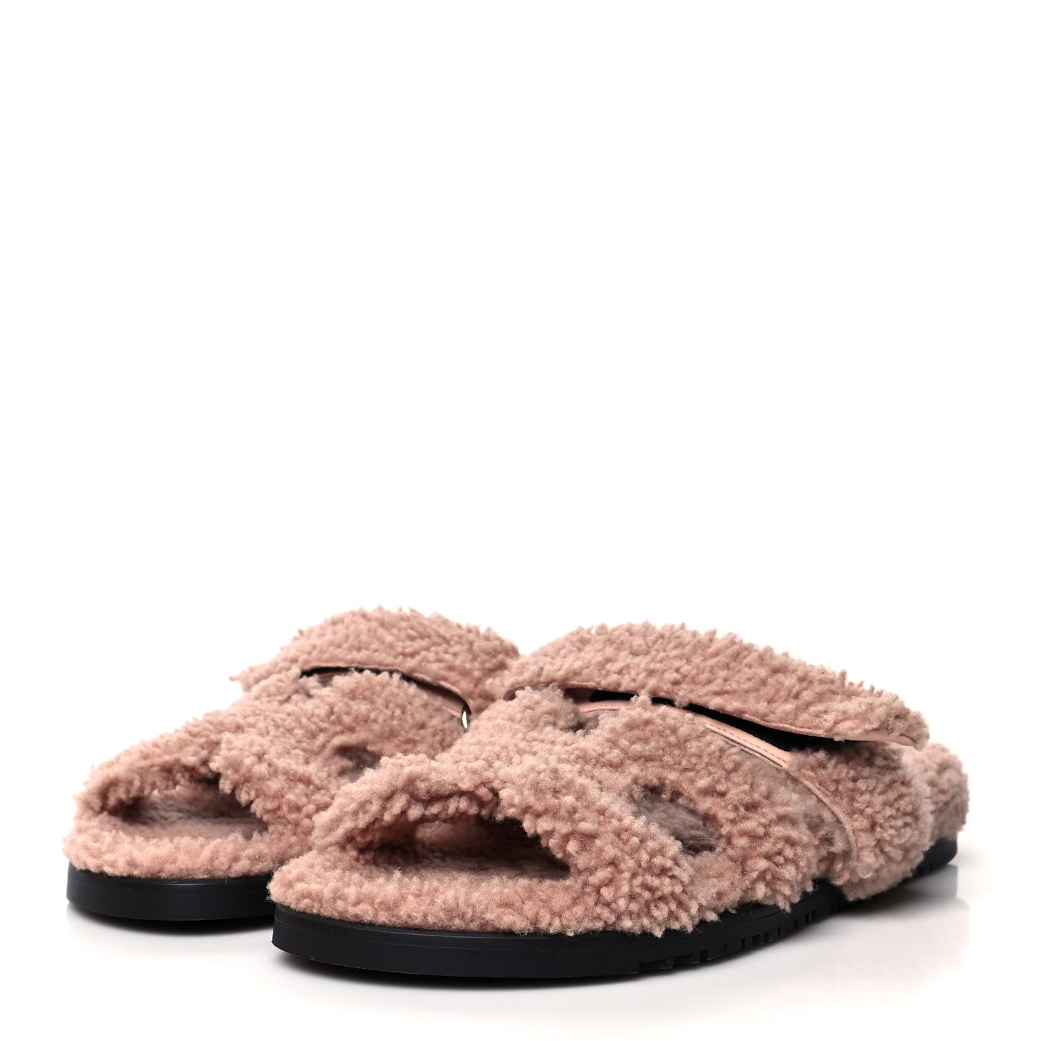 Hermes Woolskin Womens Chypre Sandals 40.5 Bois De Santal 3 of 7