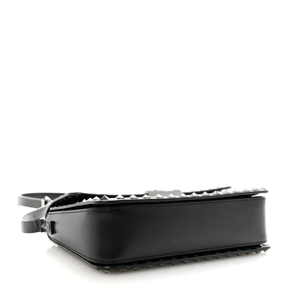 Valentino Garavani Smooth Calfskin Enamel Tonal Rockstud23 Shoulder Bag Black 4 of 9