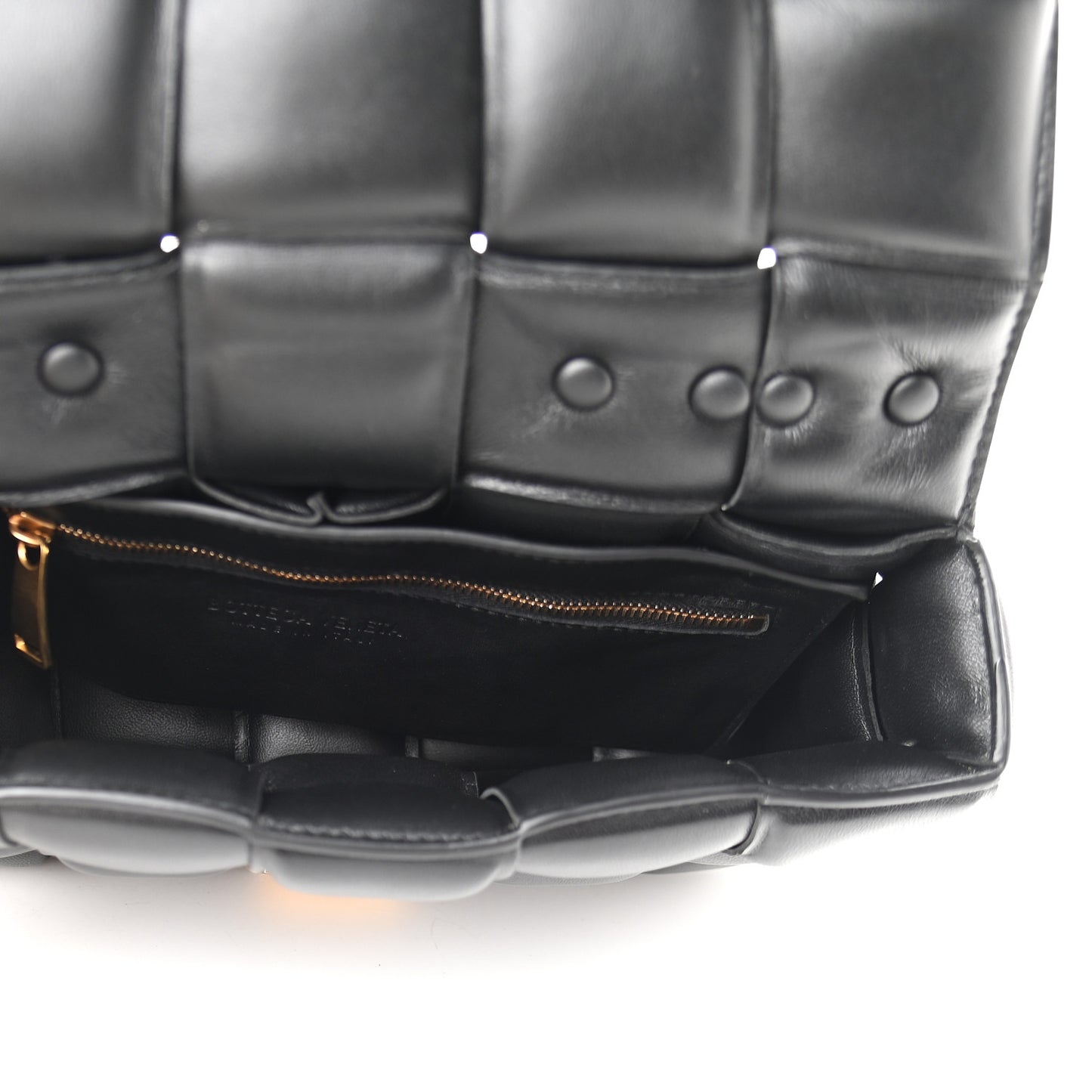 Lambskin Maxi Intreccio Padded Chain Cassette Crossbody Bag Black