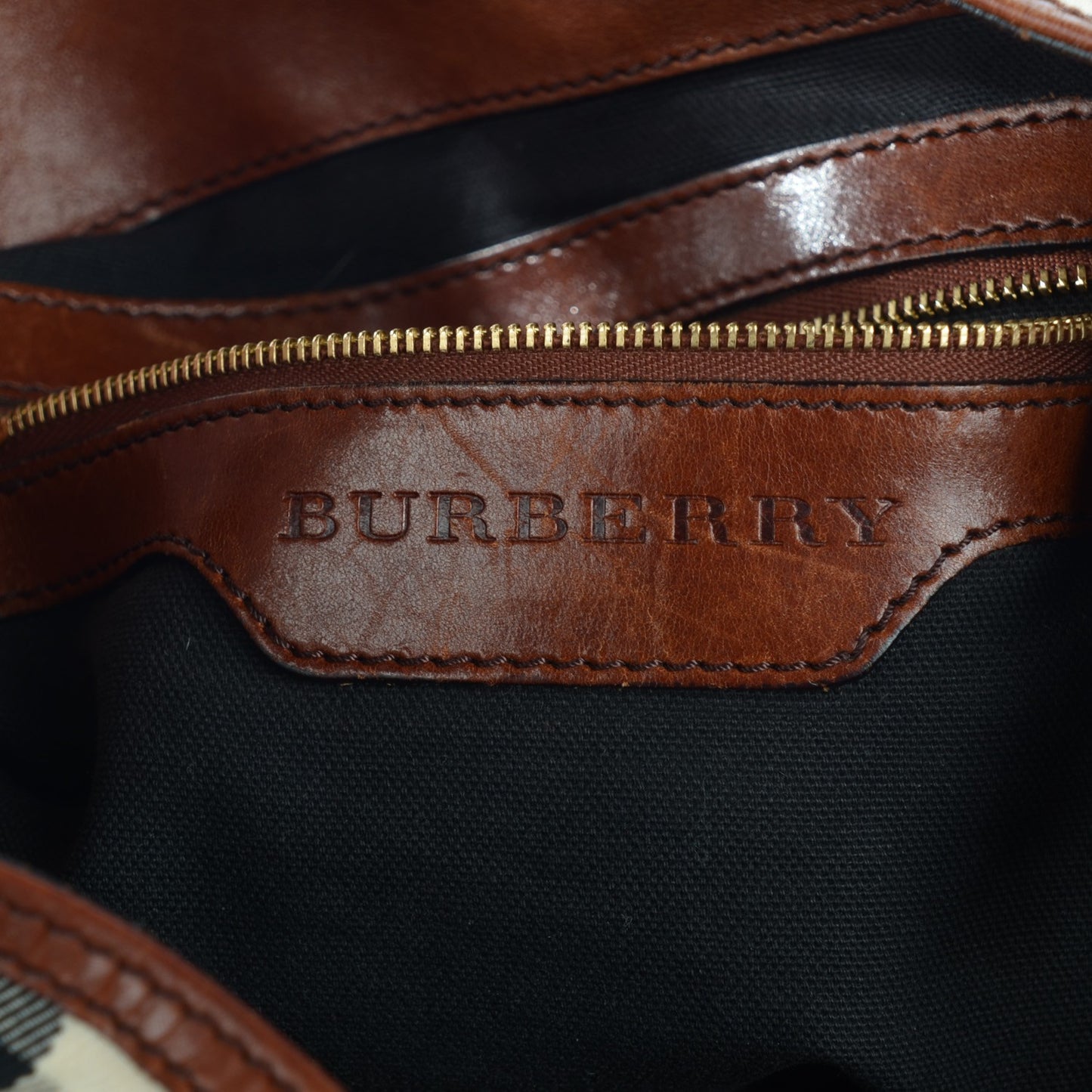 House Check Bridle Calfskin Medium Gosford Hobo Dark Tan