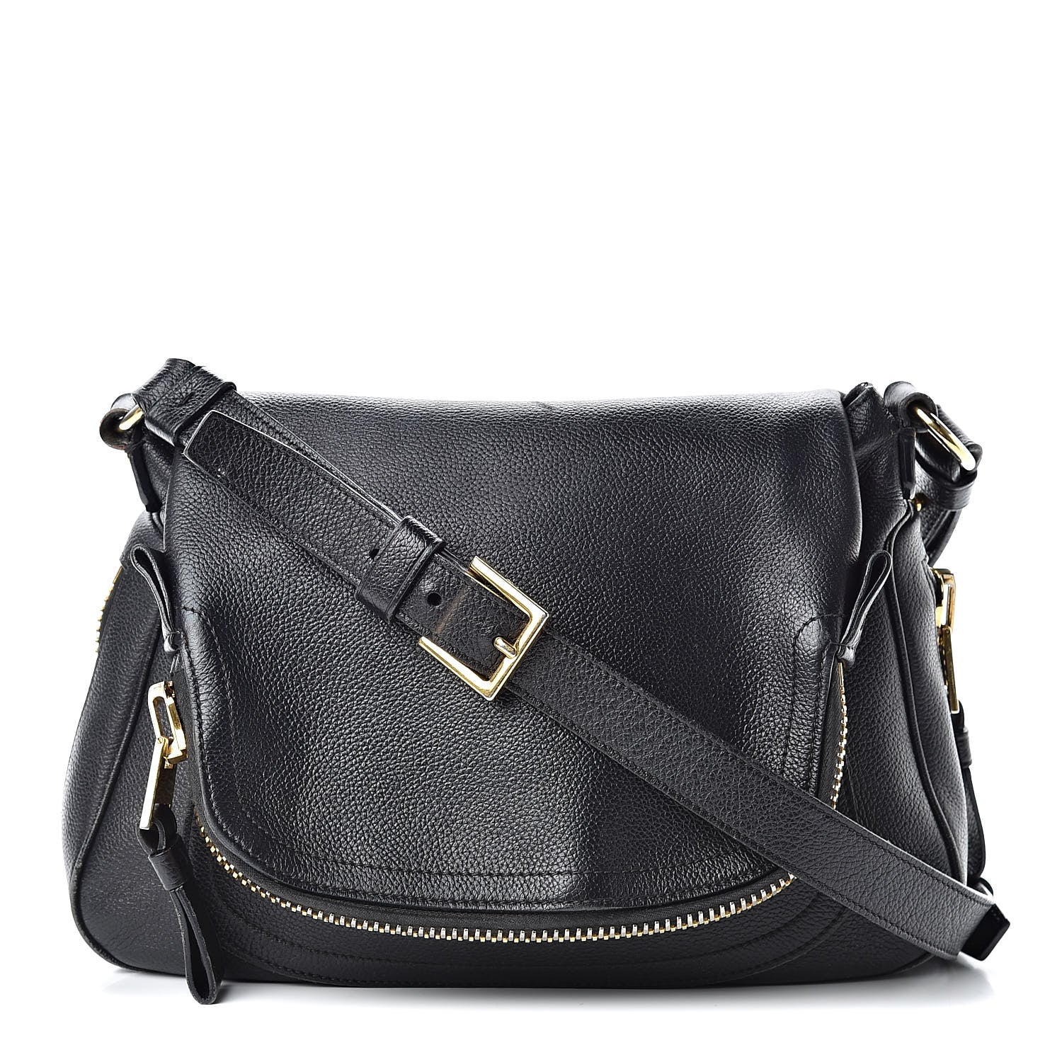 Tom Ford Grained Calfskin Medium Jennifer Crossbody Bag Black 1 of 17