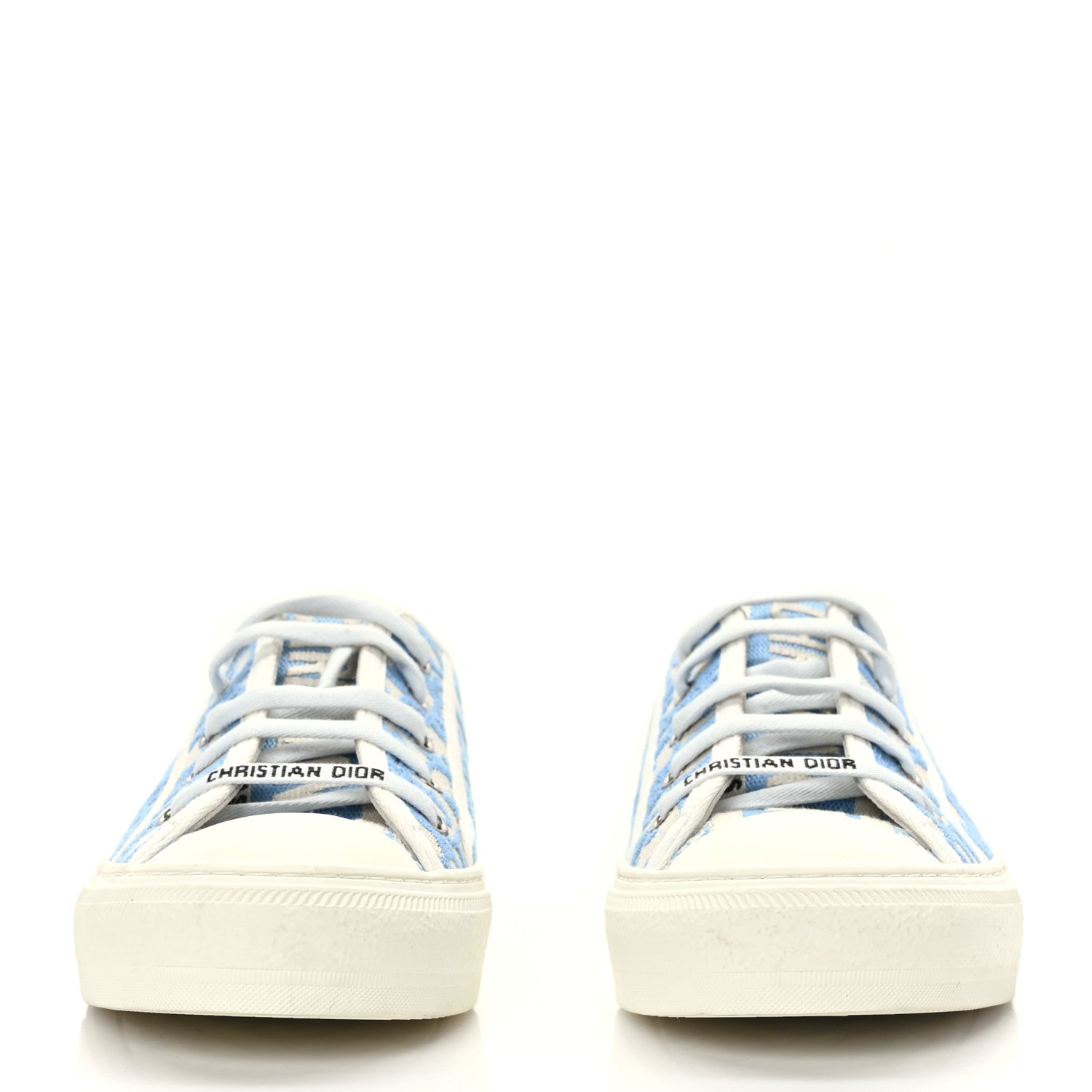 Christian Dior Canvas Oblique Walk'N'Dior Low Top Sneakers 39.5 Cornflower Blue 2 of 7