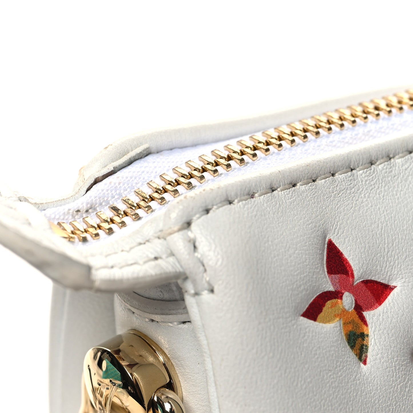 Lambskin Embossed Monogram LV Garden Coussin PM Cream