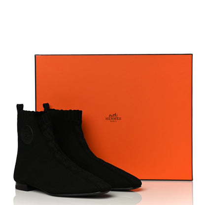 Hermes Knit Calfskin Duo Ankle Boots 35.5 Black 11 of 11