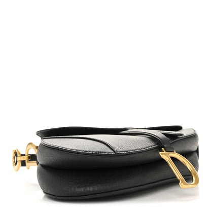 Christian Dior Grained Calfskin Saddle Bag Black 4 of 11