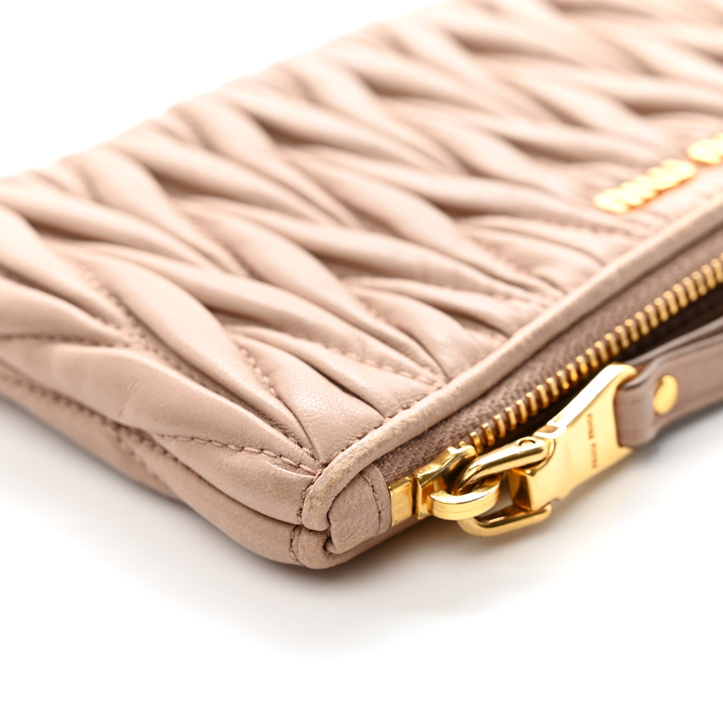 Nappa Matelasse Wristlet Cammeo