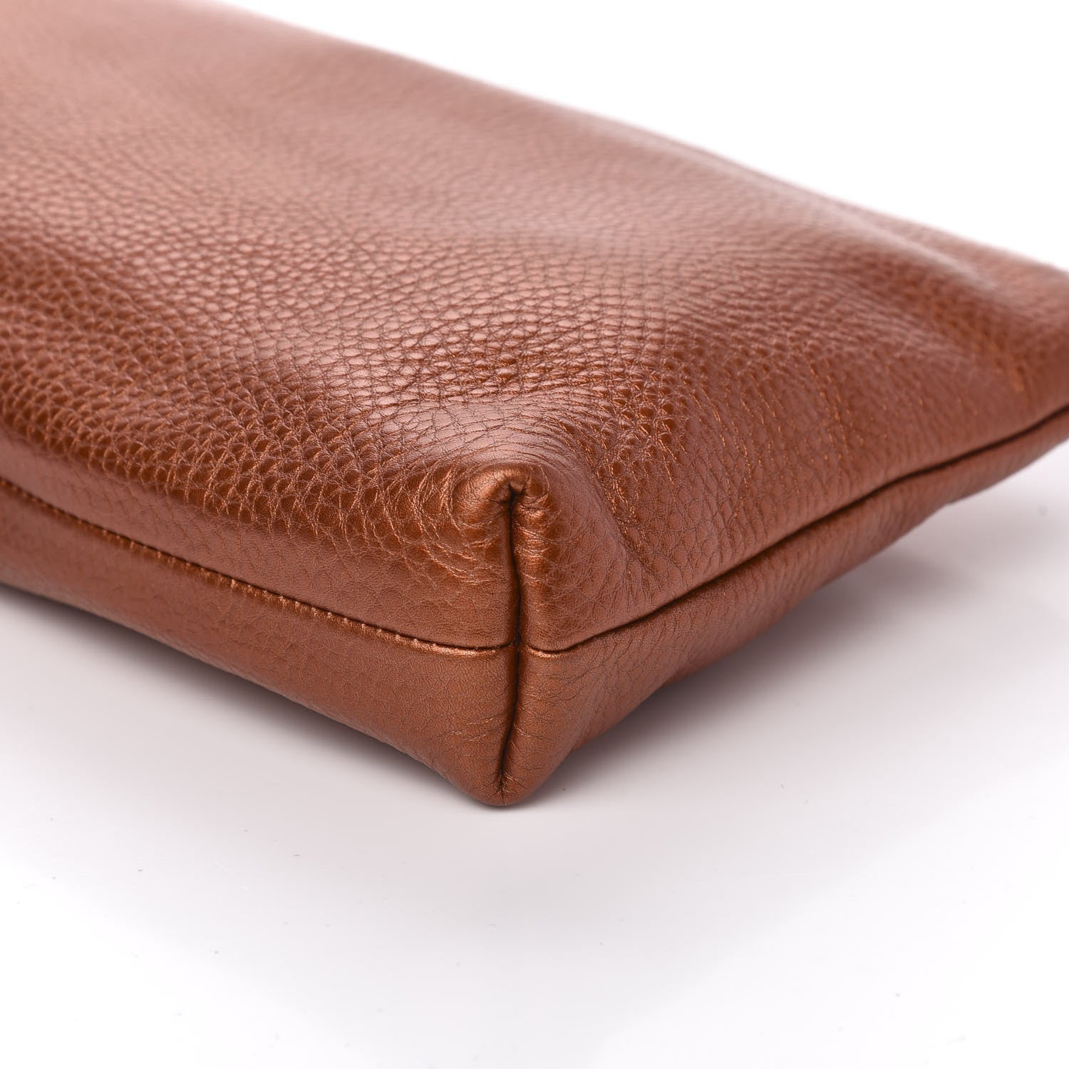 Gucci Metallic Pebbled Calfskin Tassel Clutch Burnt Orange 9 of 9