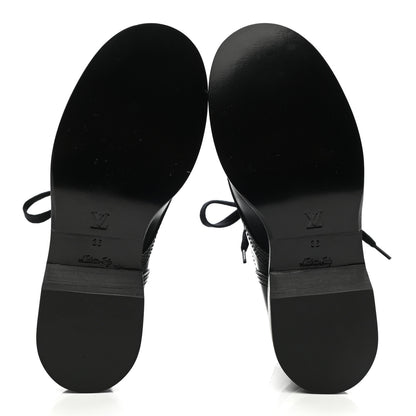 Louis Vuitton Calfskin Monogram Metropolis Flat Ranger Boots 36 Black 5 of 7