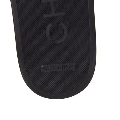 Chanel Satin Canvas Chain Slides Sandals Flats 35 Marine 6 of 8