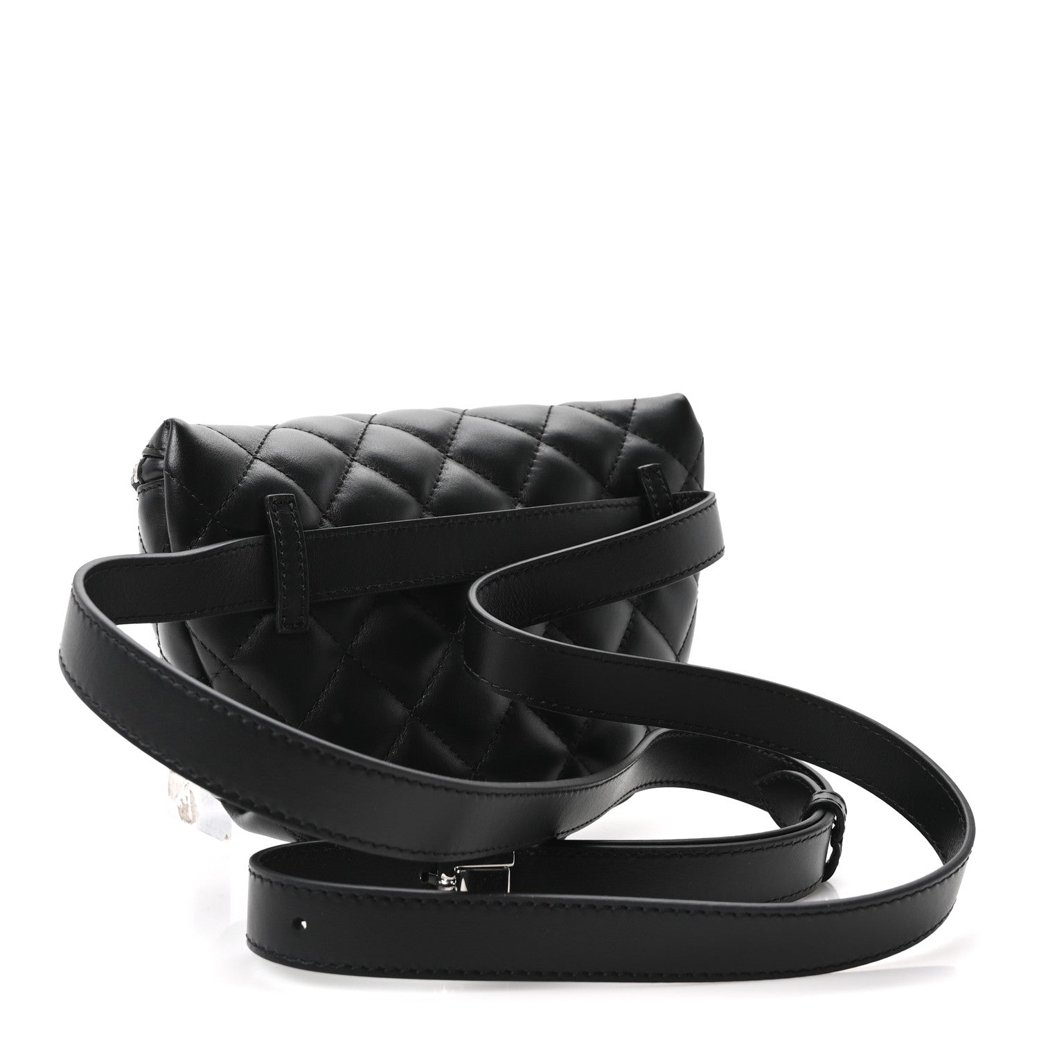 Chanel Calfskin Quilted Uniform Waist Belt Bag Black 2 of 10
