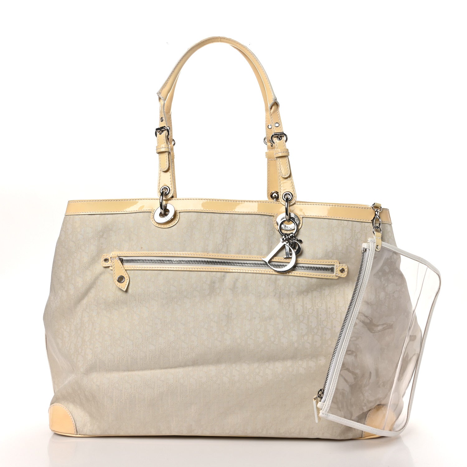 Christian Dior Monogram Patent Tote Ivory 3 of 12