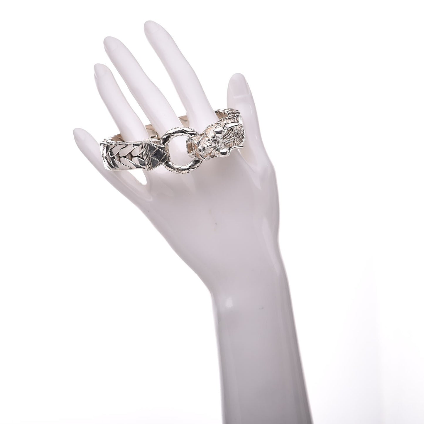 Sterling Silver 15mm Legends Naga Dragon Station Bracelet