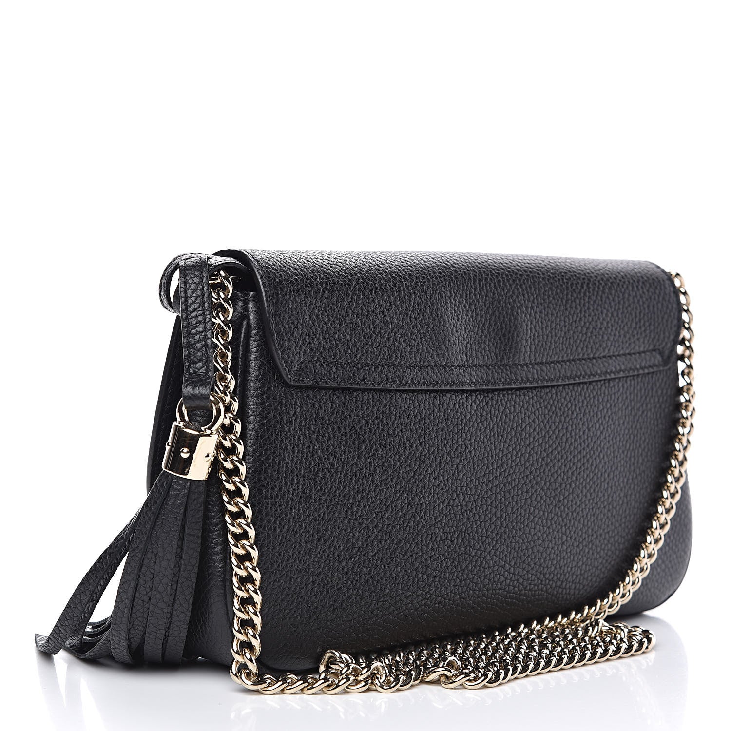 Gucci Pebbled Calfskin Medium Soho Flap Crossbody Black 3 of 10