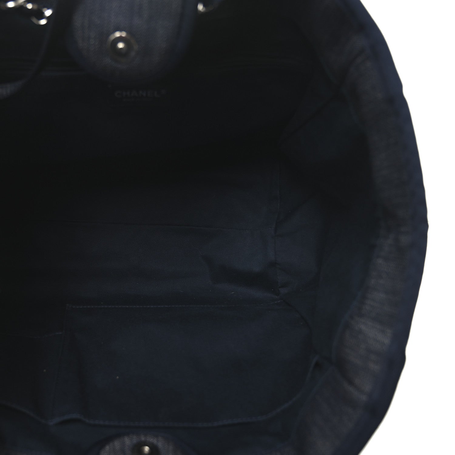 Chanel Denim Large Deauville Tote Dark Blue 5 of 10