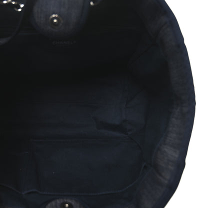 Chanel Denim Large Deauville Tote Dark Blue 5 of 10