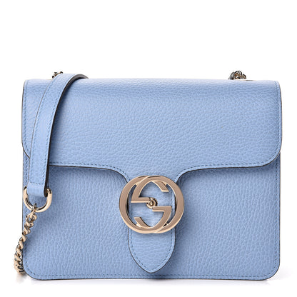 Gucci Dollar Calfskin Small Interlocking G Shoulder Bag Mineral Blue 1 of 10
