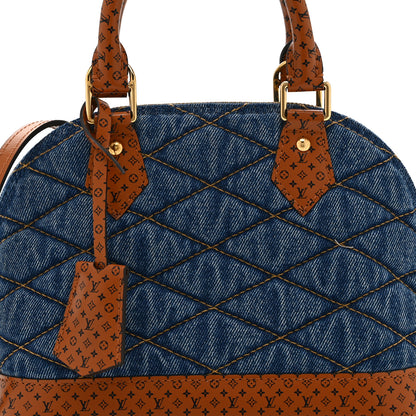 Louis Vuitton Denim Calfskin Reverse Monogram Malletage Alma BB Blue 8 of 10