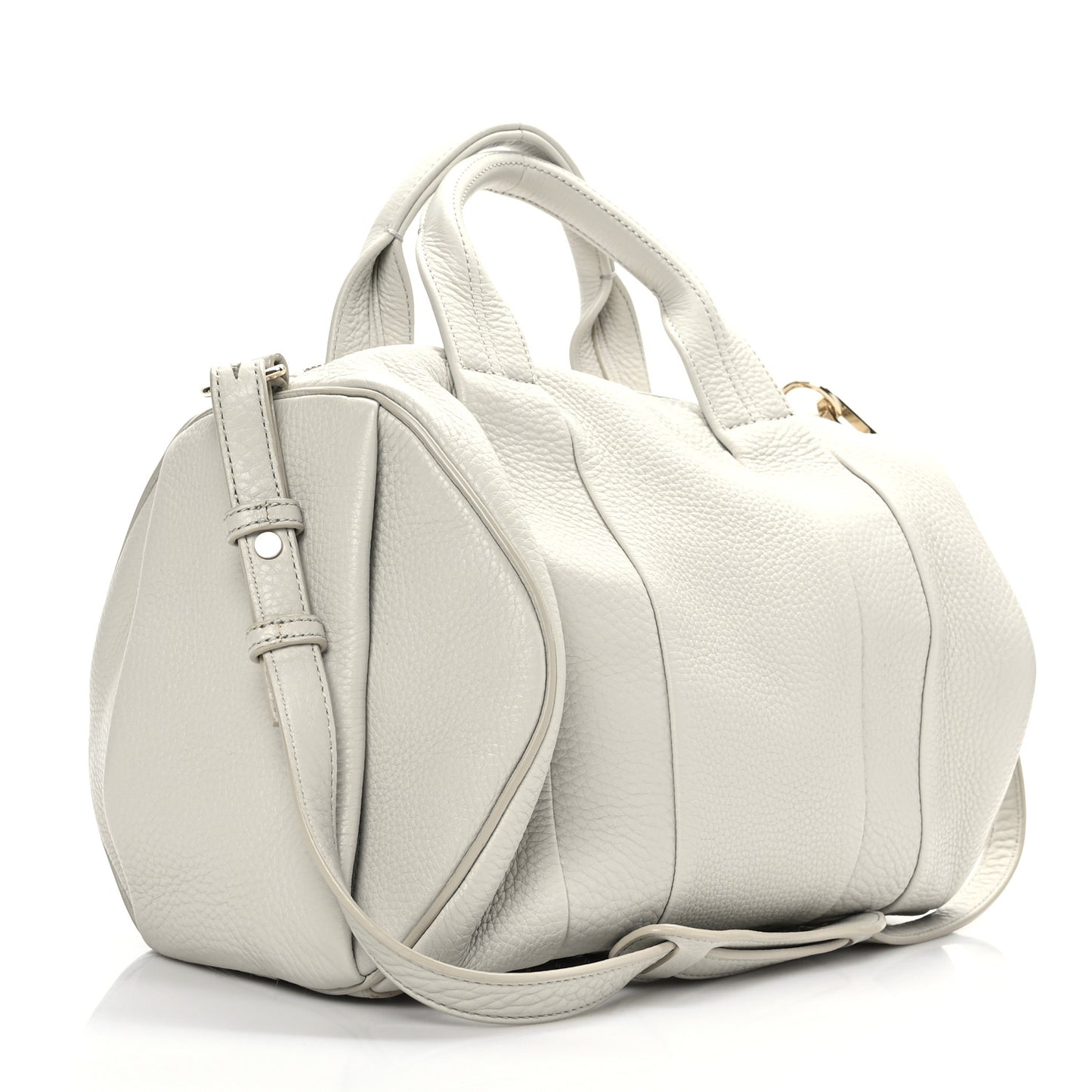 Pebbled Lambskin Rocco Grey Gold Hardware