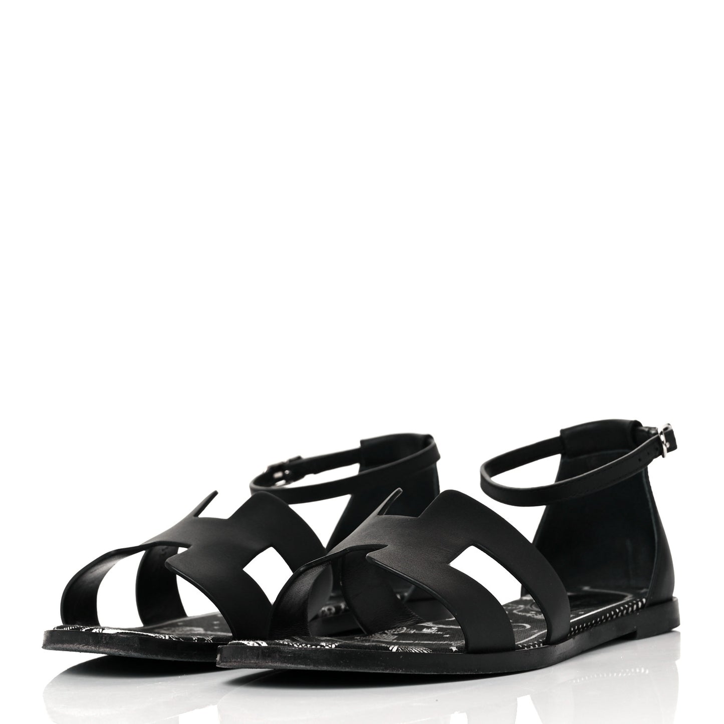 Calfskin Santorini Sandals 36.5 Black