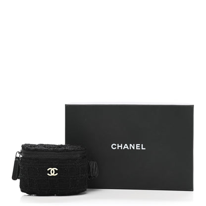 Chanel Tweed Lambskin Quilted Arm Coin Purse Black 8 of 8