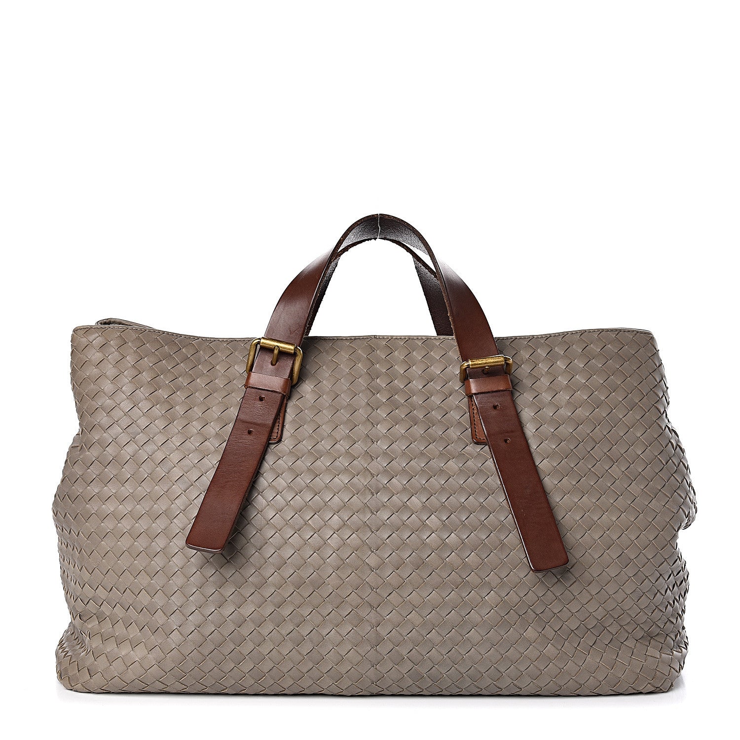 Bottega Veneta Intrecciato Light Calf Shopper Tote Khaki Brown 1 of 11